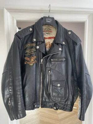 Vintage Avirex Leather Jacket Size L Tattoo Black Jacks - Imagen 1 de 4