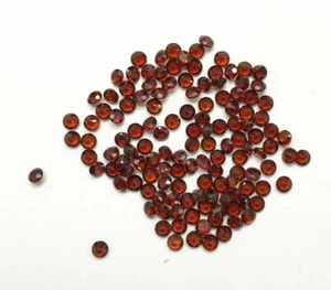 100% Natural Red Garnet 1.75mm Round Shape Faceted Cut Loose Gemstone 100 Piece - Picture 1 of 5