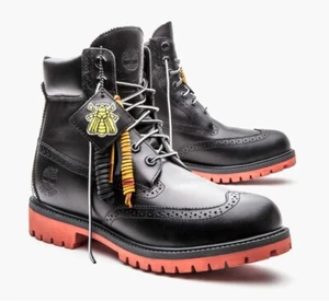 RARE BBC Billionaire Boys Club Bee Line x Timberland 6 inch Brogue Black 10.5 - Picture 1 of 13