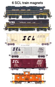 Juego de 6 imanes de tren de carga Seaboard Coast Line Andy Fletcher - Imagen 1 de 1