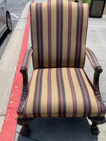 Henredon Historic Natchez Collection Georgian Style Mahogany Library Armchair Cover