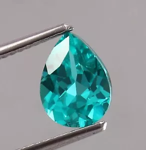 Tormalina Paraiba Blu Naturale Certificata GIE 7,80 Ct Pietra Preziosa Sciolta Taglio Pera - Foto 1 di 3