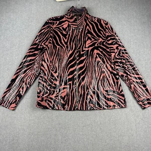 Exclusively Misook Jacket Womens XL Sequined Full Zip Lightweight Stretch Top - Picture 1 of 6