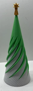3D Printed Christmas Tree Spiral Desk Toy Endless Swirling Tree (Green / White) - Picture 1 of 14