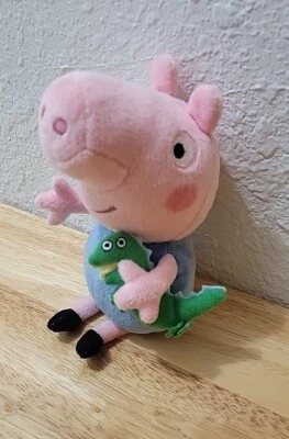 Peppas брат Джордж свинья w/динозавр-Ty мягкая игрушка животное/плюшевый 7» Beanie Baby - Изображение 1 из 4