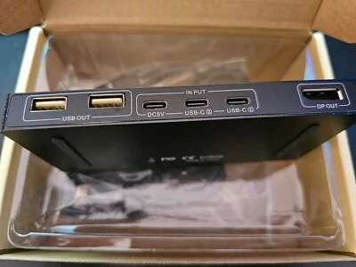 USB C KVM Switch 8K@60Hz 4K@120Hz, 2 Port Typ C für 2 Computer, 1 Display - Bild 1 von 4