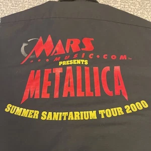 Metallica Summer Sanitarium Tour 2000 Roadie Crew Work Shirt Gray XL Red Kap - Picture 1 of 11