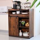 Wooden Storage Cabinet Freestanding Floor Kitchen Pantry  Storage w/Open Shelf