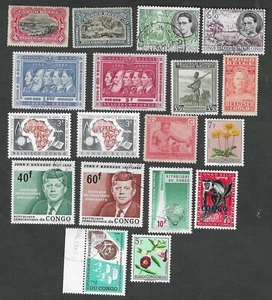 Belgian Congo - Eighteen different mint hinged and used stamps - Picture 1 of 1