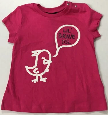 Diesel Baby Girl Lil Brave DSL Short Sleeve T-Shirt Pink Size 12M - Image 1 of 2