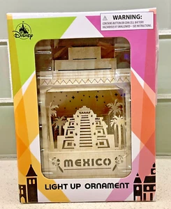DISNEY EPCOT 40th World Showcase MEXICO Wood Light Up Christmas Ornament WDW NIB - Picture 1 of 5
