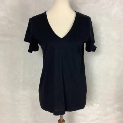 Camiseta Helmut Lang Negra Manga Corta Cuello en V Slash Nueva con Etiquetas Foto 1 de 4