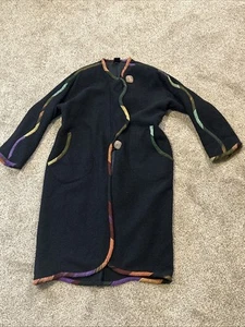 Abrigo Candiss Cole Vintage Borde Arco Iris Para Mujer Talla S Limpieza en Seco Chaqueta Columpio... - Imagen 1 de 19