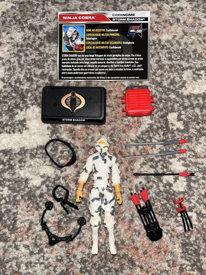 50TH ANNIVERSARY HASBRO G.I JOE COBRA HOODED STORM SHADOW FIGURE COMPLETE - Image 1 of 1
