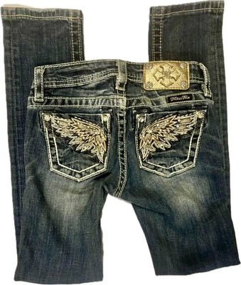 Pantalones de mezclilla ajustados Miss Me con tachuelas talla 10 para niñas Foto 1 de 4