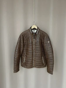 Milestone Hand Crafted Leather Jacket Mens Size M Full Zip Sheepskin Brown - Picture 1 of 21