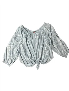 Neu ohne Etikett Vince Camufo Damenoberteil blau metallic 3/4-Arm Größe Large " - Bild 1 von 9