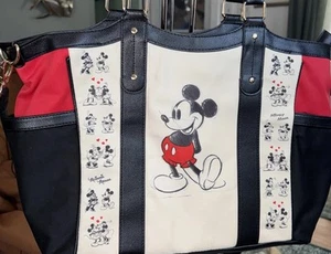 2016 Bradford exchange Mickey mouse Shoulder Bag Tote Canvas Large w/pockets - Picture 1 of 9