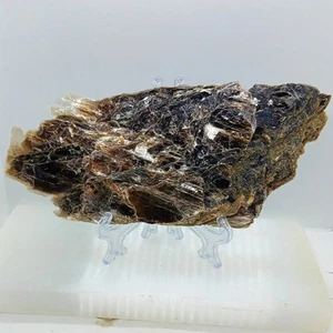 Losa grande de cristal de mica moscovita con soporte natural XL oro mica muestra piedra - Imagen 1 de 8