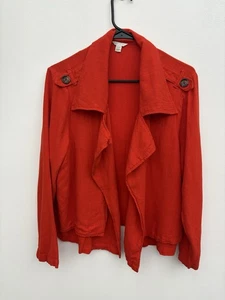 Chaqueta para mujer Cato 14/16W roja frente abierto Lagenlook capas rayón lino - Imagen 1 de 10