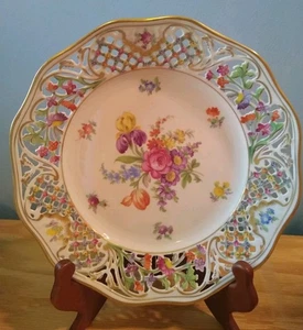 Chateau Dresden Schumann Bavaria Reticulated Floral Lunch Plate - Picture 1 of 5