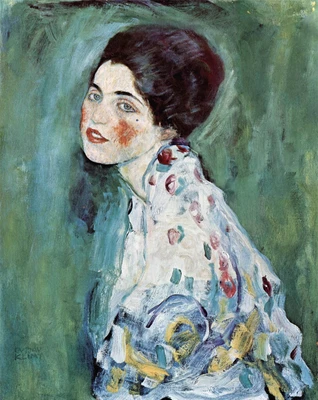 Póster retrato dama Gustav Klimt arte figurativo de pared - 12X16/16X20/18X24/24X36 Foto 1 de 4