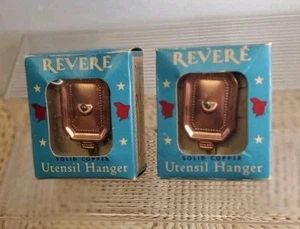 Set Of 2 Vintage Revere Solid Copper Utensil Hanger New Old Stock Ca. 1947-1952 - Picture 1 of 2