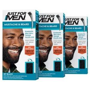 Just For Men Mustache & Beard, Beard Coloring for Gray Hair with Brush, With - Picture 1 of 7
