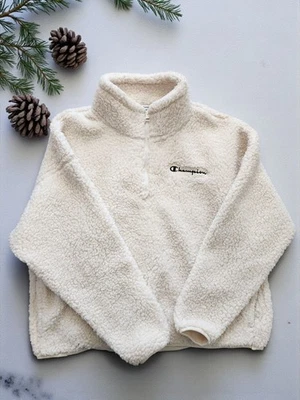 JAQUETA DE LÃ CHAMPIONS ATLÉTICA BRANCA COM ZÍPER TAMANHO G USADA PRONTA PARA ENVIAR! - Imagem 1 de 4