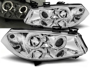faros para RENAULT MEGANE II 2002 2003 2004 2005 ojos de ángel cromo LHD - Imagen 1 de 1
