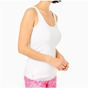 Camiseta sin mangas Lilly Pulitzer Tabbie blanca pequeña resort de verano usada en excelente estado - Imagen 1 de 9