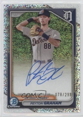 2024 Bowman Chrome Prospect Speckle Refractor /299 Peyton Graham #CPA-PGR Auto - Image 1 of 2