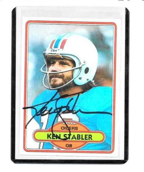 *KEN STABLER*  1980 Topps Hand-Signed Auto  *HOUSTON OILERS & OAKLAND RAIDERS* - Image 1 of 1