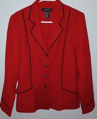 Chaqueta Blazer Y2K Perceptions New York Para Mujer Rojo y Negro Talla 14 Foto 1 de 4