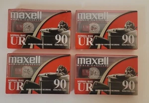 Paquete de 4 cintas de casete de audio en blanco MAXELL Normal Bias UR 90 minutos NUEVO SELLADO - Imagen 1 de 6