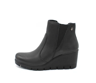 Enval Soft Bottines De Femme Véritable Cuir Compensées Haute Chaussures Bottes - Photo 1/4