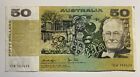 1979 Knight/ Stone $50 Fifty Dollars Australia Yen Prefix Paper Bank Note Circ