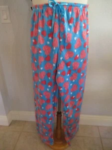 NUEVOS CON ETIQUETAS PANTALONES DE PIJAMA GABRIELLA 2X Y 3X AZUL CON CORAZONES ROJOS/SALÓN DE SAN VALENTÍN DÍA - Imagen 1 de 9
