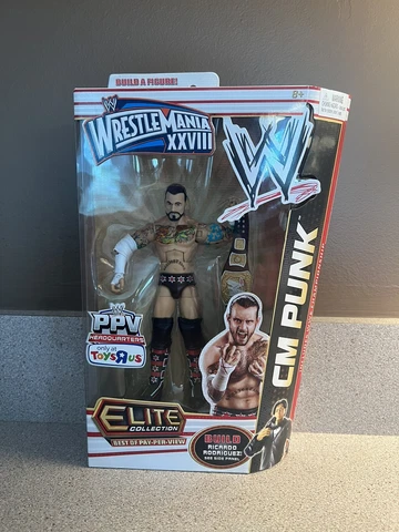 Wrestlemania 28 Elite Collection CM Punk figure, Toys R Us, WWE, New / Sealed Cover