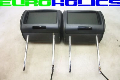 OEM Jaguar XJ X351 10-19 Front Left Right Headrest Black w/LCD Screen TESTED - Image 1 of 4