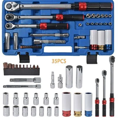 Drehmomentschlüssel Satz 1/2" 3/8" 1/4" Teleskopratsche 5-25Nm 10-60Nm 20–210Nm - Bild 1 von 4
