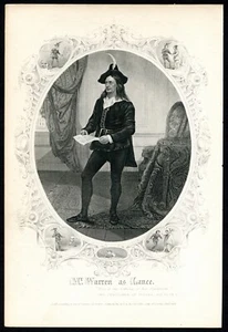  Shakespeare character LANCE from Two Gentlemen of Verona 1861 Steel Engraving - Picture 1 of 3