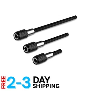 3-Piece Hex Shank Quick Release Bit Holder Set - Magnetic Extension Adapter - Picture 1 of 6
