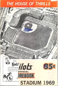 1969 Seattle Pilots Vs California Angels Vintage Baseball Scorebook DAMAGED - Picture 1 of 12