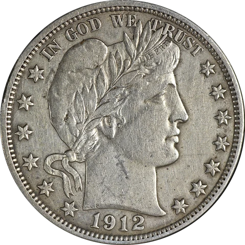 1912-S Barber Half Dollar XF/AU Details Decent Eye Appeal Strong Strike Cover