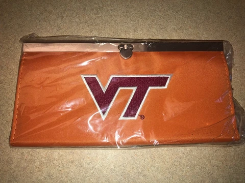 Virginia Tech Hokies Orange Game Day Clutch Purse. 8-1/2". With Chain  N80 Cover