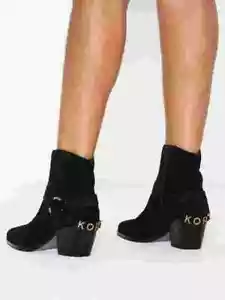 MICHAEL KORS GOLDIE schwarz GESCHIRRT LOGO COWBOY WESTERN Stiefeletten I LOVE SCHUHE - Bild 1 von 7