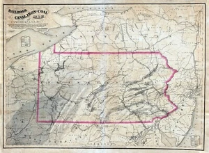 1869 Railroad Canal Iron & Coal Map of Pennsylvania - Picture 1 of 4