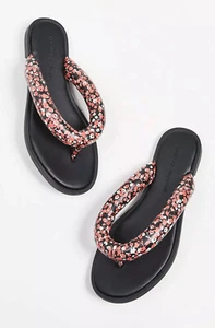 Rebecca Minkoff Senet Zehenstegsandalen rot Blumendruck Größe 8,5 NEU 88 $ - Bild 1 von 4
