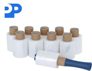 10 x Mini Stretchfolie handstretchfolie wickel 23µm 100mm transparent + Abroller - Bild 1 von 5